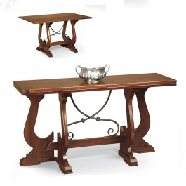 Tavolo consolle con ferro 180x42/84, dettaglio gambe