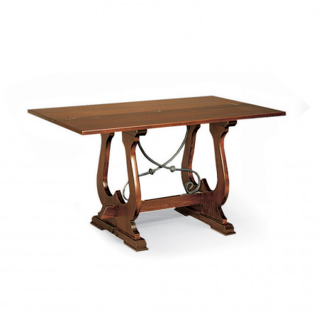 Tavolo consolle legno massello con ferro battuto