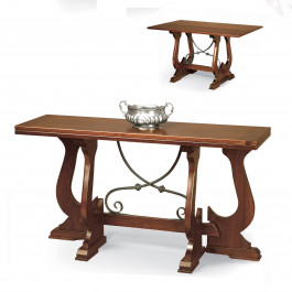 Tavolo consolle con ferro 180x42/84, dettaglio gambe