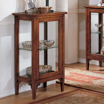 Vetrina 1 anta in legno di toulipier con vetro liscio