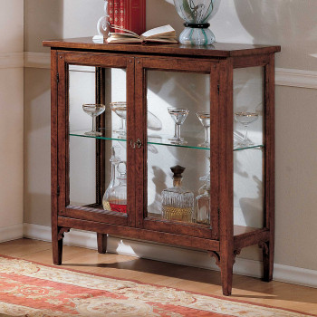 Vetrinetta 2 ante con vetri lisci e ripiano interno