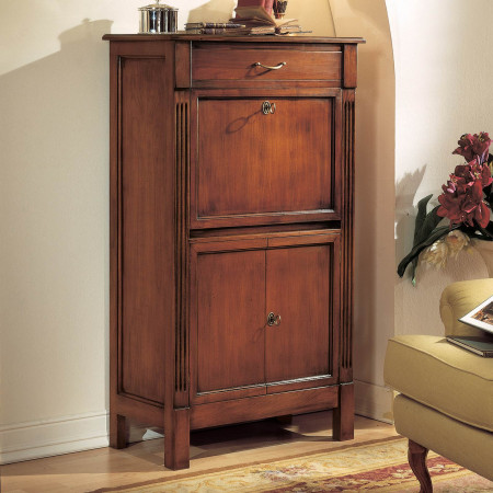 Mobile bar ribalta in legno con spalle rigate