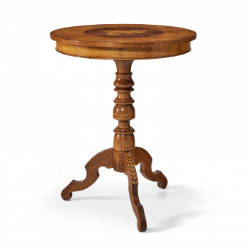 Tavolino rotondo da caffe intarsio San Giorgio