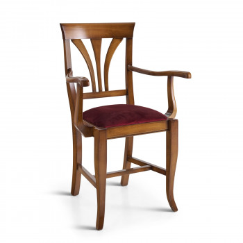 Sedia capotavola Lilly con braccioli e seduta imbottita