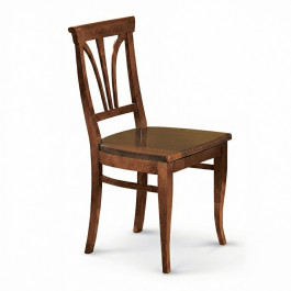 Sedia fondo in legno con gambe sagomate