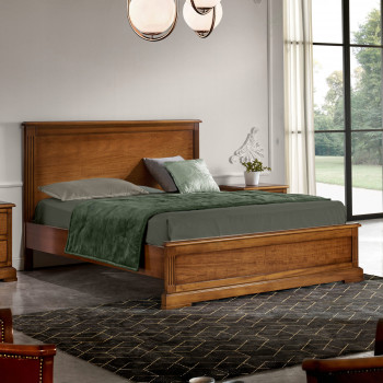 Letto matrimoniale classico con testiera in legno
