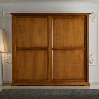 Armadio classico con 2 ante scorrevoli in legno