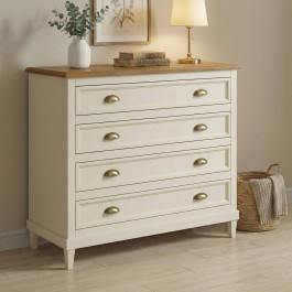 Como' in legno con 4 cassetti e piedini