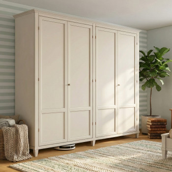 Armadio 4 ante battenti in legno e piedini