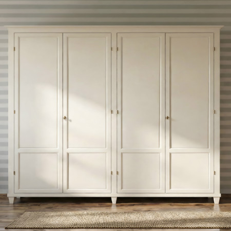 Armadio 4 ante battenti in legno e piedini