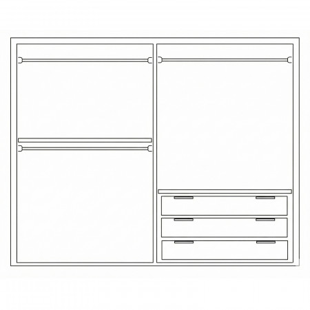 Armadio 4 ante battenti in legno e piedini