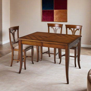 Tavolo in noce spinapesce allungabile da 120x90 a 210x90