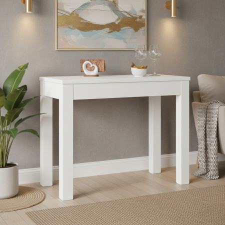 Consolle allungabile in legno di frassino da 50x90 fino a 14 posti