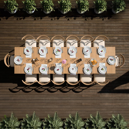 Consolle allungabile in legno di frassino da 50x90 fino a 14 posti