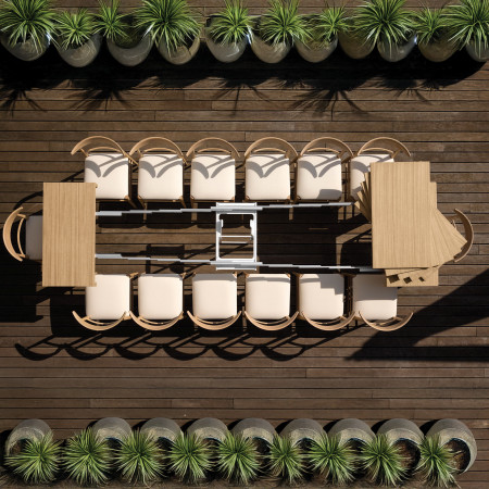 Consolle allungabile in legno di frassino da 50x90 fino a 14 posti