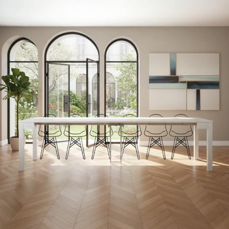 Consolle allungabile in legno di frassino da 50x90 fino a 14 posti