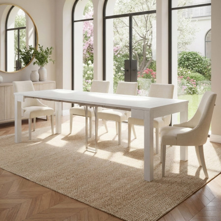 Consolle allungabile in legno di frassino da 50x90 fino a 14 posti