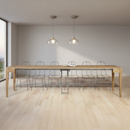 Consolle in frassino allungabile da 50x90 a 300x90