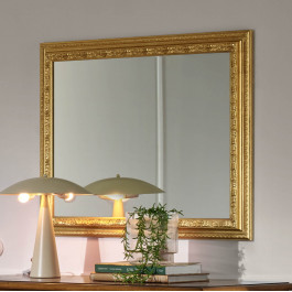 Specchiera rettangolare foglia oro