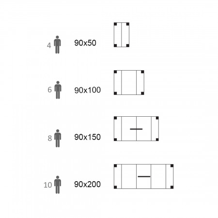 Consolle allungabile in legno da 50x90 a 200x90 cm
