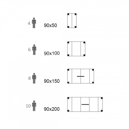 Consolle allungabile in legno da 50x90 a 200x90 cm