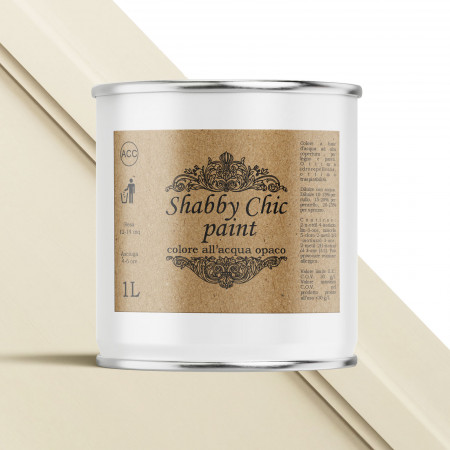 Barattolo di Shabby chic paint colore avorio con campione di colore