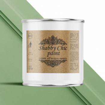 Barattolo di Shabby chic paint colore verde con latta e vernice applicata