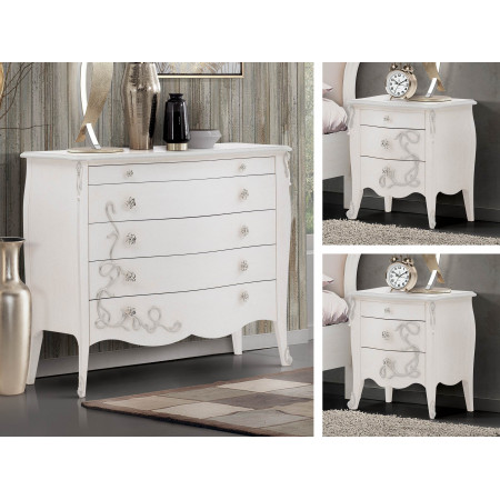 Credenzina Shabby Chic legno decorato dettaglio