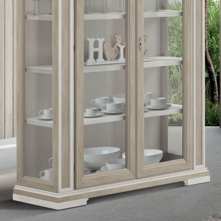 Vetrina Shabby Chic 2 porte dettaglio ante in vetro