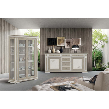 Vetrina Shabby Chic 2 porte in salotto moderno