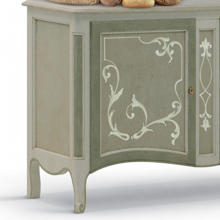 Credenza 2 ante Shabby Chic con dettagli decorati