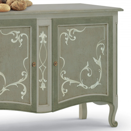 Credenza 2 ante Shabby Chic con decori in dettaglio