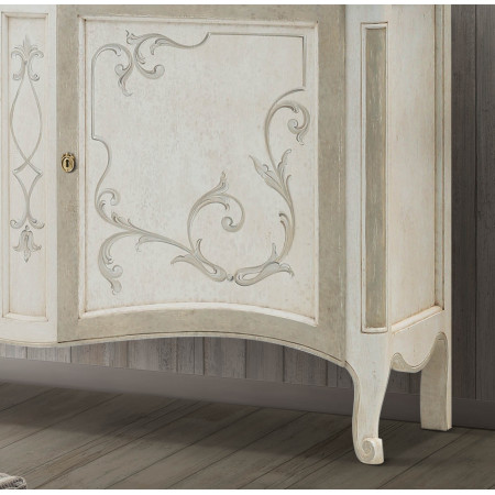 Dettaglio decorazione Credenza Shabby Chic in legno