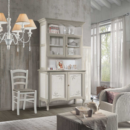 Sedia Shabby Chic con fondino paglia