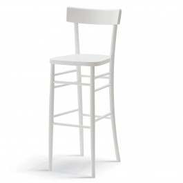 Sedia Shabby Chic in faggio, dettaglio schienale a doghe