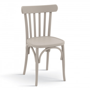 Sedia Shabby Chic in faggio, dettaglio schienale a doghe