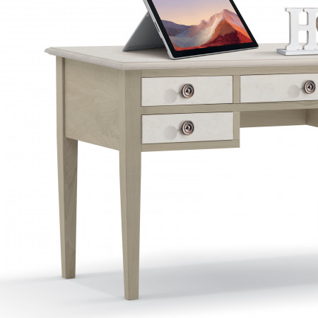 Scrivania in legno con 5 cassetti, dettaglio cassetto