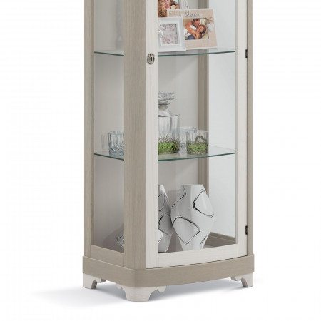 Vetrina Shabby Chic 1 anta, dettaglio piedini sagomati