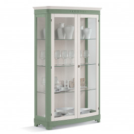 Porta TV Shabby Chic con 3 ante in vetro e dettagli eleganti