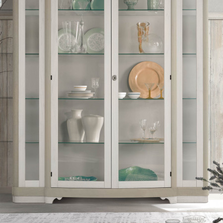 Vetrina Shabby Chic 2 ante vetro con piedini sagomati