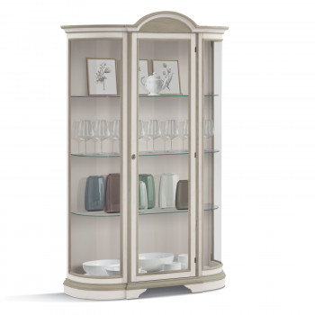 Vetrina Shabby Chic arrotondata con anta in vetro