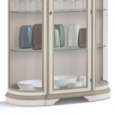 Dettaglio Vetrina Shabby Chic arrotondata con vetro