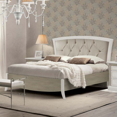 Letto Matrimoniale Shabby Chic con testata capitonnè
