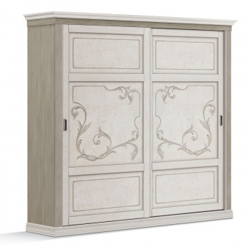 Armadio Shabby Chic con ante scorrevoli decorate a mano