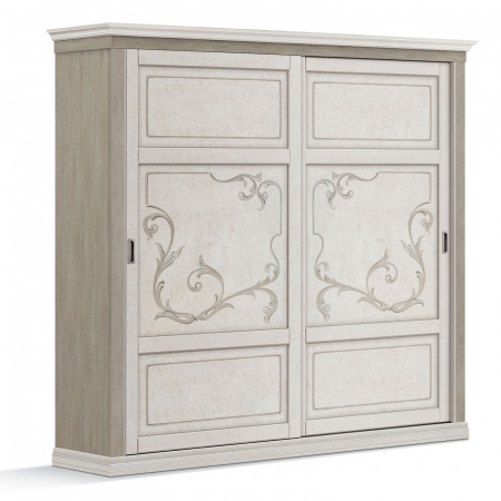 Armadio Shabby Chic con ante scorrevoli decorate a mano