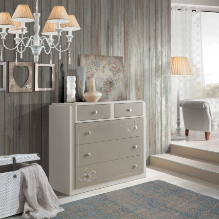 Como' Shabby Chic con decori, dettaglio frontali decorati