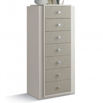 Cassettiera Shabby Chic con 7 cassetti, dettaglio pomelli