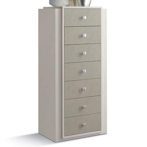 RedLemon Cassettiera Rustica 7 Cassetti In Legno - Comò Stile Fatto A Mano - Rovere Chiaro 137x39x80 Cm