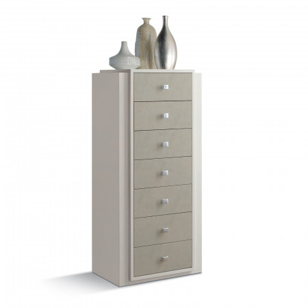 Cassettiera Shabby Chic 7 cassetti con vasi decorativi