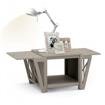 Tavolino portariviste Shabby Chic con allunghe aperte